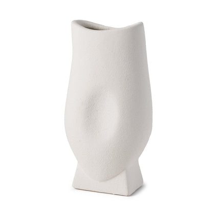 11" White Ceramic Sculptural Table Vase