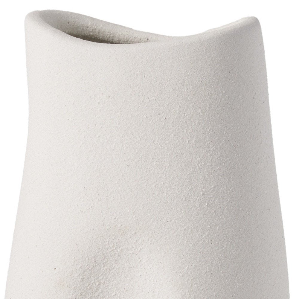 11" White Ceramic Sculptural Table Vase