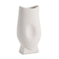 11" White Ceramic Sculptural Table Vase