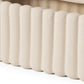 6" Beige Oval Ceramic Ribbed Texture Table Vase