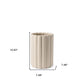 11" Beige Cylinder Ribbed Texture Ceramic Table Vase