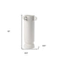 16" Off White Cylinder Ceramic Table Vase With Handles