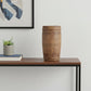 9" Brown Solid Wood Cylinder Table Vase