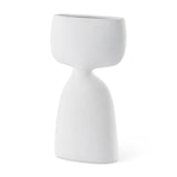 12" White Ceramic Sculptural Table Vase