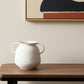 7" White Speckle Metal Amphora Table Vase