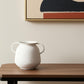 7" White Speckle Metal Amphora Table Vase