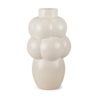 14" Cream Ceramic Table Vase