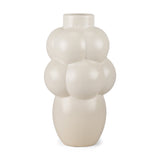 14" Cream Ceramic Table Vase