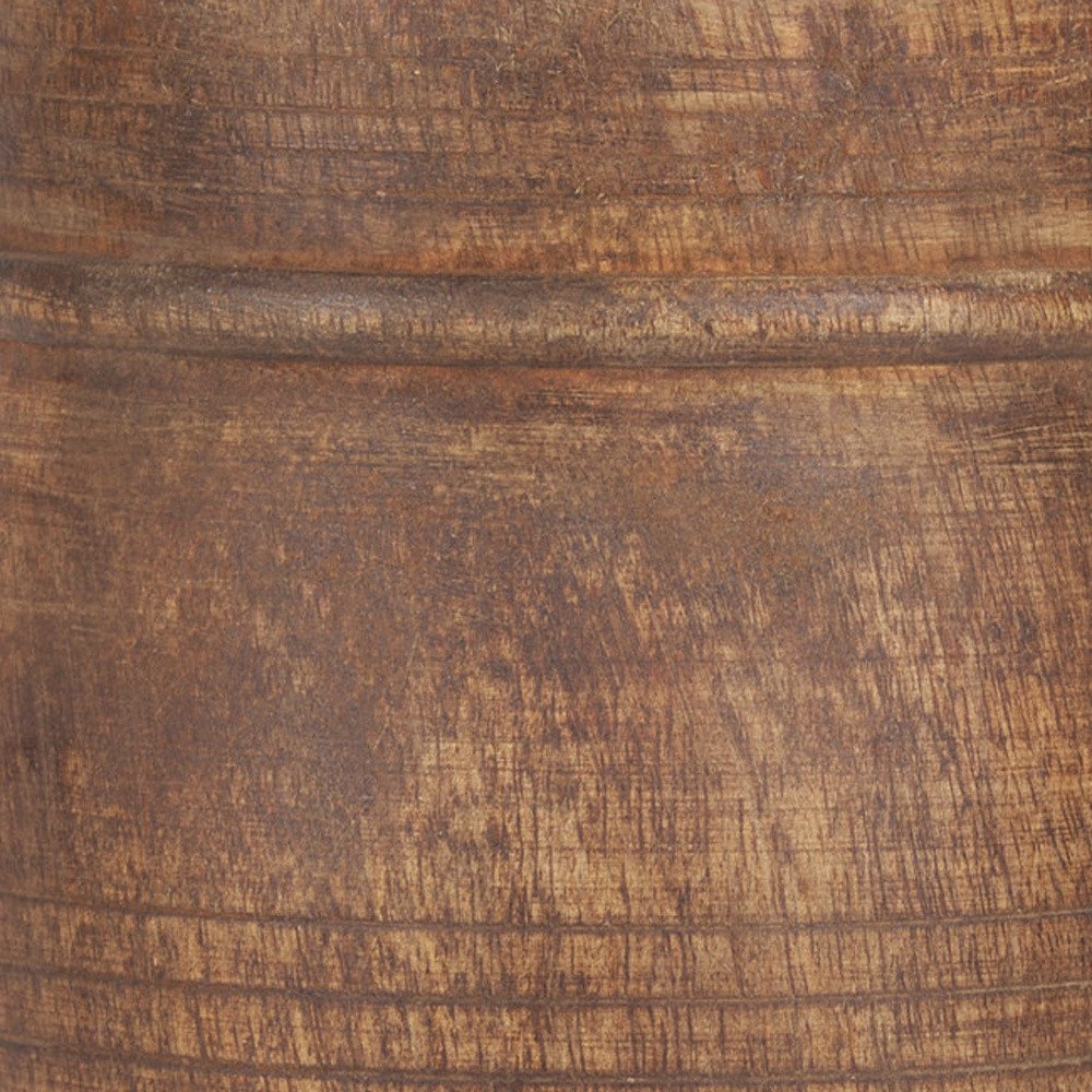 11" Brown Solid Wood Cylinder Table Vase