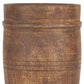 11" Brown Distressed Wood Cylinder Table Vase
