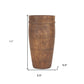 11" Brown Solid Wood Cylinder Table Vase