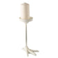 12" White Cast Iron Tabletop Pillar Candle Holder
