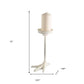 12" White Cast Iron Tabletop Pillar Candle Holder