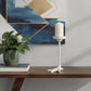12" White Cast Iron Tabletop Pillar Candle Holder