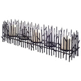 8" Black Distressed Abstract Metal Tabletop Hurricane Candle Holder