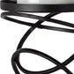 14" Black Geometric Glass And Metal Tabletop Pillar Candle Holder