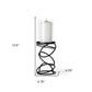 14" Black Geometric Glass And Metal Tabletop Pillar Candle Holder