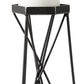 11" Black Distressed Geometric Metal Tabletop Pillar Candle Holder
