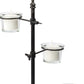 17" Black Distressed Abstract Metal Tabletop Tealight Candle Holder