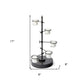 17" Black Distressed Abstract Metal Tabletop Tealight Candle Holder