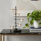 17" Black Distressed Abstract Metal Tabletop Tealight Candle Holder