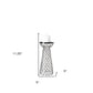 11" Black Distressed Lattice Metal And Glass Tabletop Pillar Candle Holder
