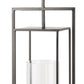 24" Black Geometric Metal Tabletop Lantern Candle Holder