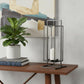 24" Black Geometric Metal Tabletop Lantern Candle Holder