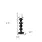 13" Black Metal Tabletop Pillar Candle Holder
