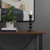 13" Black Metal Tabletop Pillar Candle Holder