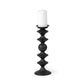 16" Black Metal Tabletop Pillar Candle Holder