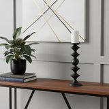 16" Black Metal Tabletop Pillar Candle Holder