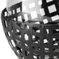 8" Black Woven Metal And Glass Tabletop Hurricane Candle Holder