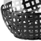 8" Black Woven Metal And Glass Tabletop Hurricane Candle Holder