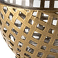 8" Gold Woven Metal And Glass Tabletop Hurricane Candle Holder