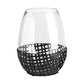 10" Black Woven Metal And Glass Tabletop Hurricane Candle Holder