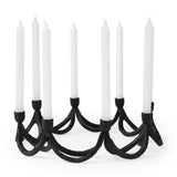 4" Black Abstract Metal Tabletop Candelabra Candle Holder