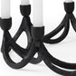 4" Black Abstract Metal Tabletop Candelabra Candle Holder