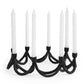 4" Black Abstract Metal Tabletop Candelabra Candle Holder