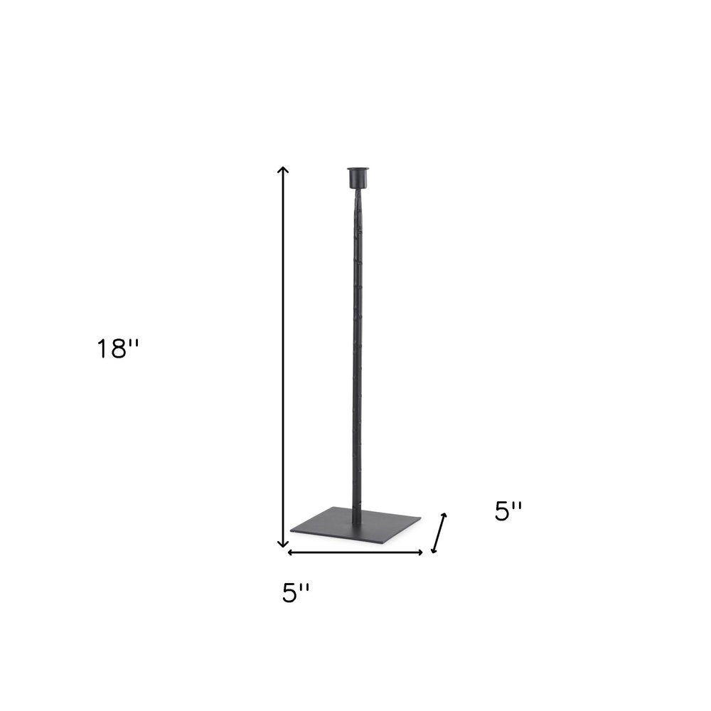 18" Black Metal Tabletop Taper Candlestick