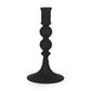 8" Black Glass Tabletop Taper Candlestick