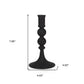 8" Black Glass Tabletop Taper Candlestick
