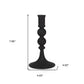 8" Black Glass Tabletop Taper Candlestick
