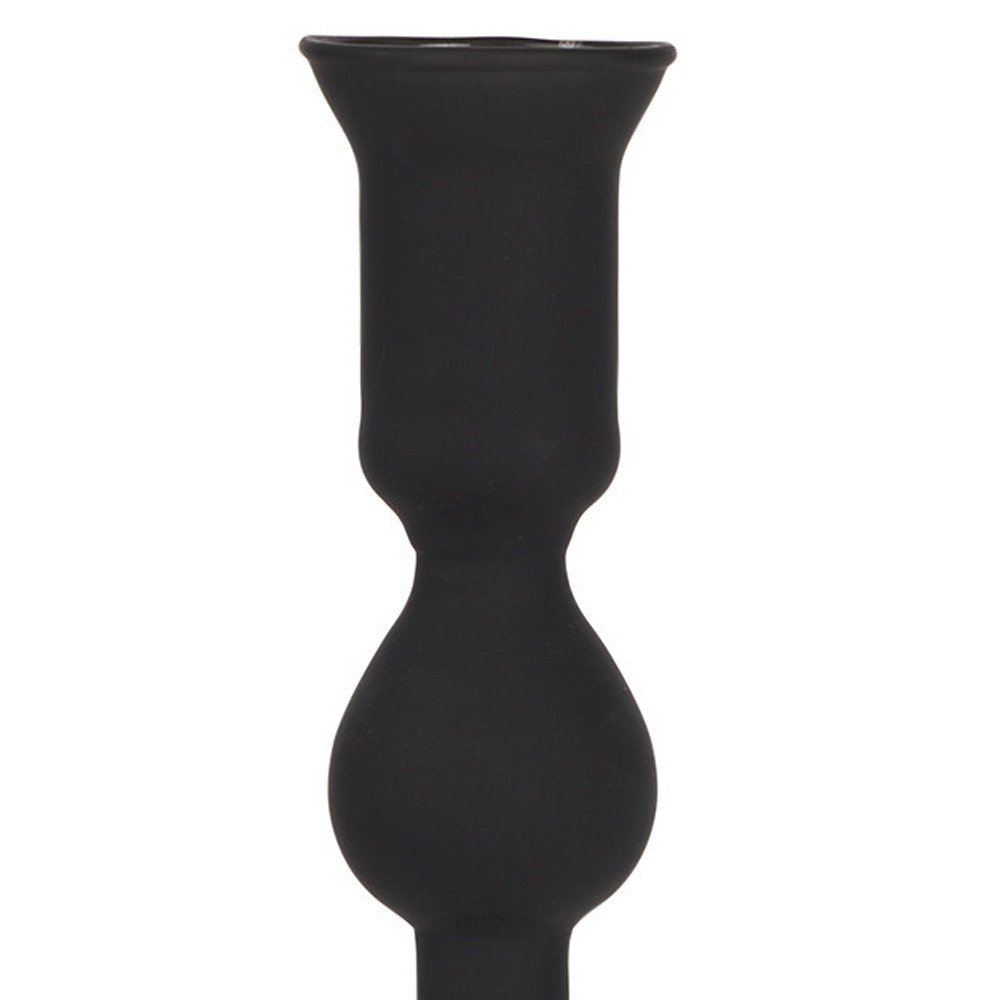 10" Black Glass Tabletop Taper Candlestick