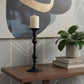 10" Black Glass Tabletop Taper Candlestick