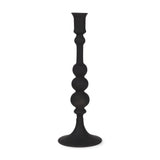 12" Black Glass Tabletop Taper Candlestick