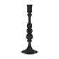 12" Black Glass Tabletop Taper Candlestick