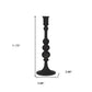 12" Black Glass Tabletop Taper Candlestick