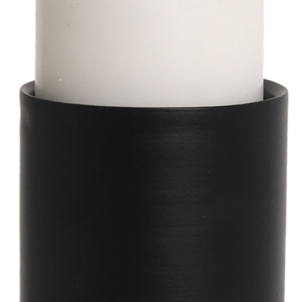 11" Black Metal Tabletop Pillar Candle Holder