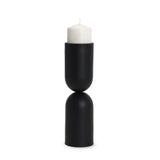 13" Black Metal Tabletop Pillar Candle Holder